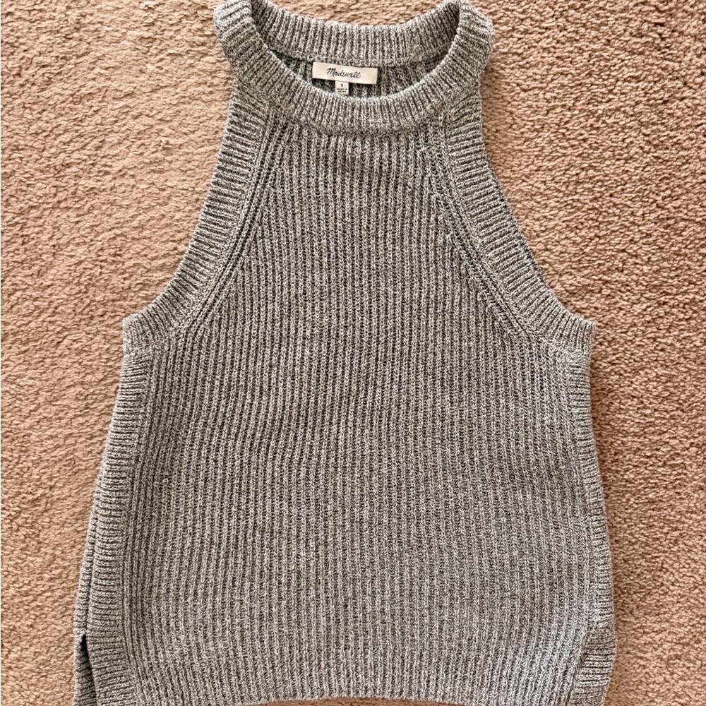 Madewell Heather Gray Ribbed Halter Knit Tank